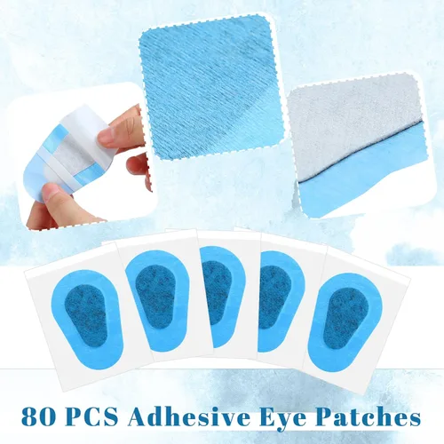 Miniatura 3 de Panitay 80 parches adhesivos para ojos para adultos, parches desechables para ojos, vendajes adhesivos transpirables para ojos perezosos, ambliopía