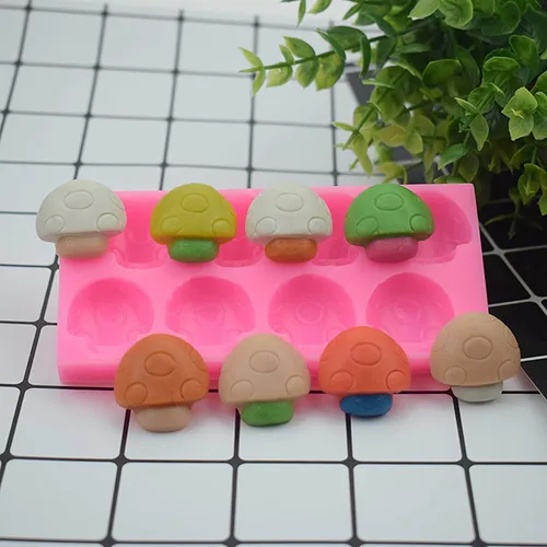 Miniatura 4 de Molde de silicona de 8 cavidades para hongos 3D para hacer dulces de fondant, moldes de chocolate, piruletas, postres, cubitos de hielo, goma