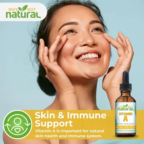 Miniatura 7 de Why Not Natural Vitamina A Drops 10000 UI - Palmitato de retinilo líquido con aceite de coco MCT, VIT vegano Un suplemento para la piel - 1 oz