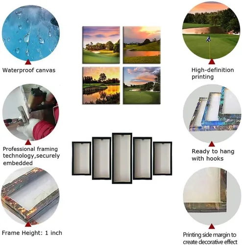 Miniatura 5 de Pankila Imágenes artísticas para pared de campo de golf, póster en lienzo impreso de golf de Estados Unidos, decoración de pared para sala de estar