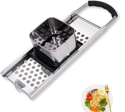 Spaetzle Maker de acero inoxidable de grado premium ensanchado mango de plástico hecho en casa bola de masa de fideos de huevo tamaño perfecto para