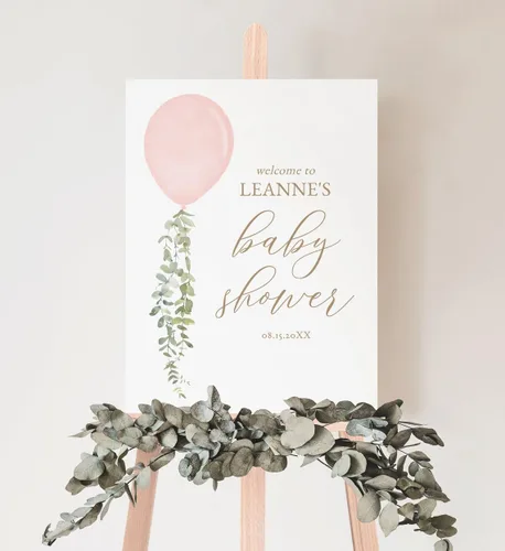 Miniatura 26 de Cartel de bienvenida de baby shower, cartel de bienvenida editable con texto en inglés "It's a Girl Woodland", letrero de bienvenida de baby shower