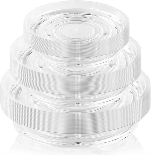 Miniatura 27 de Paquete de 30 platillos transparentes para plantas en interiores (4, 6, 8, 10, 12 pulgadas) platillos para macetas para plantas en maceta, juego
