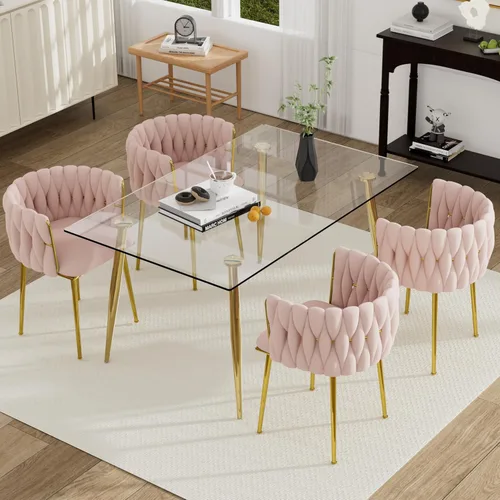 Miniatura 49 de Juego de mesa de comedor de cristal plateado para 2, juego de mesa cuadrada de lujo moderno de 36 pulgadas, juego de mesa de cocina minimalista de 3