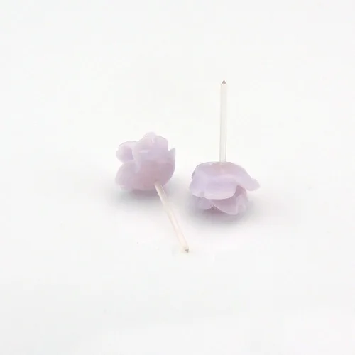 Miniatura 10 de Pendientes de poste de plástico hipoalergénico con forma de rosa de 0.354 in, orejas sensibles al metal