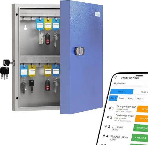 Miniatura 8 de Caja de bloqueo de 16 llaves de montaje en pared, APP Bluetooth/Contraseña de una sola vez/Control remoto Wi-Fi, gabinete de llaves inteligente