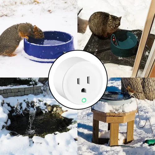 Miniatura 6 de Toma de corriente controlada termostáticamente: (2 piezas) se enciende automáticamente por debajo de 32 ℉, apagado por encima de 50 ℉, enchufe