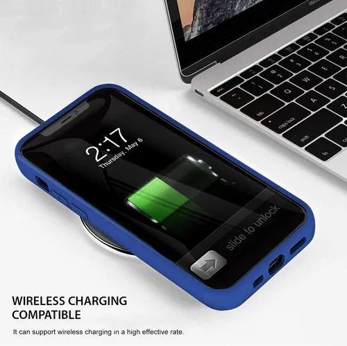 Miniatura 6 de ZUSLAB Funda de silicona nano compatible con Apple iPhone 12 / iPhone 12 Pro, goma de silicona líquida a prueba de golpes, cubierta suave de Azul