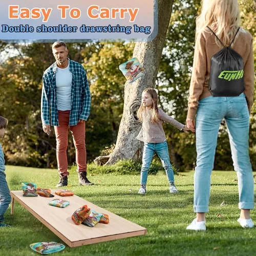 Miniatura 6 de EunHo Cornhole Bags Regulation Dual Sided Set of 8, Professional Cornhole Bean Bags Slick & Sticky Side Bags with Carry Bag Vaca/Águila