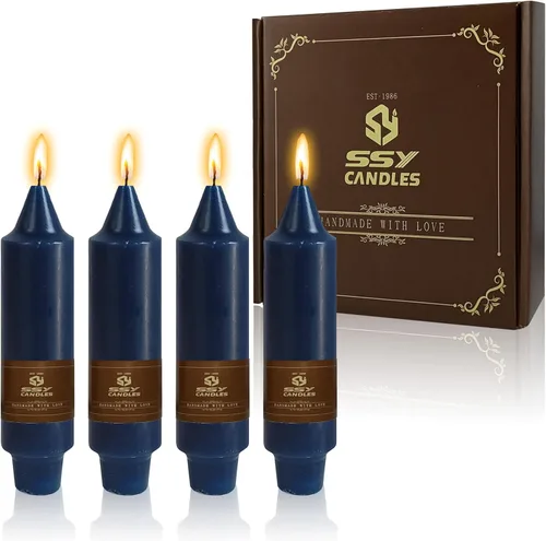 Miniatura 30 de Candelabros cortos de 5 pulgadas con velas cónicas verde oscuro, 4 piezas para cena, hogar, boda, fiesta, decoración