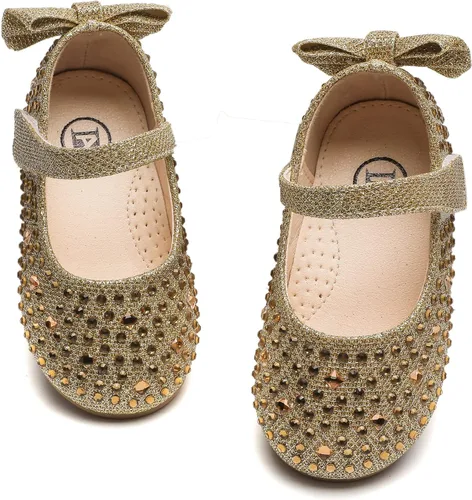 Miniatura 7 de kkdom Zapatos de vestir para niña Mary Jane Ballet Flats Bow Flower Girl Boda Fiesta Bailarina Zapatos planos para niñoniño pequeño niño grande
