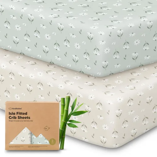 Miniatura 30 de KeaBabies Paquete de 2 sábanas de cuna para bebé, para niño y niña - 52x28 Fibra viscosa derivada del bambú, sábana para cama de niño pequeño