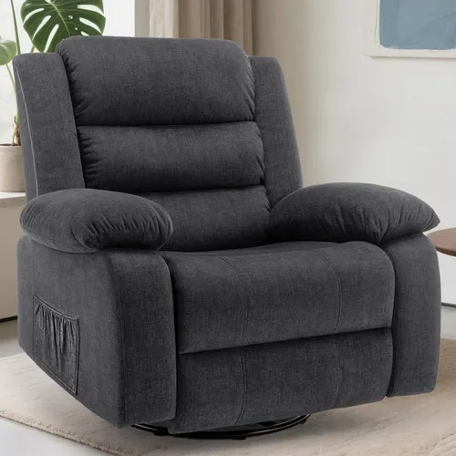 Miniatura 14 de Korser Sofá reclinable, sofá biplaza reclinable con consola, sofá reclinable extragrande con mesa desplegable, sofá de 3 plazas con portavasos y Gris