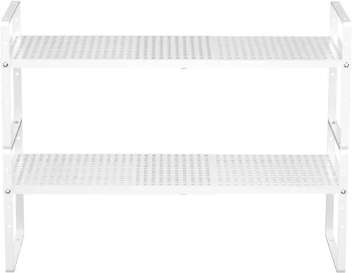 Miniatura 8 de Redrubbit Estante de almacenamiento ampliable para gabinete, altura ajustable, de metal, organizador de cocina, estantes para especias para cocina