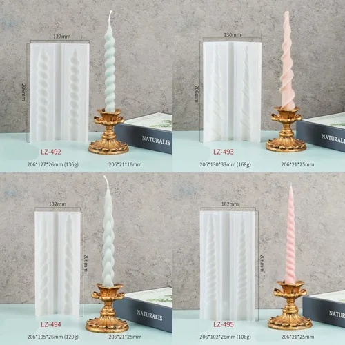 Miniatura 4 de Moldes de velas en espiral de 8 piezas - Cilindro, pilar, arcilla y moldes de fundición de resina para suministros de manualidades