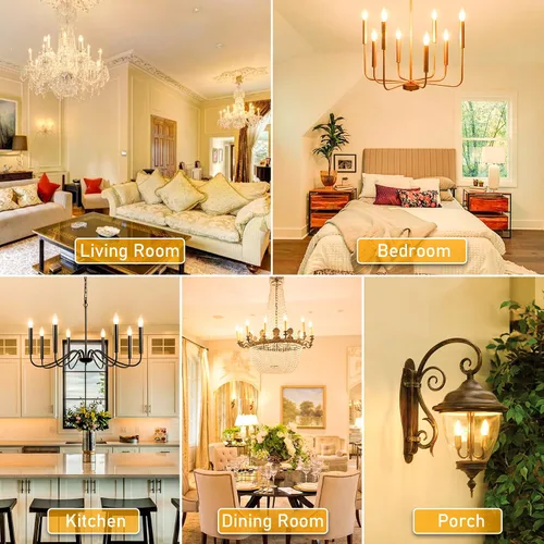 Miniatura 7 de winshine E12 Candelabra LED Bulbs Dimmable 2700K Warm White 60W Equivalent, Energy Efficient 4W, Type B Light Bulb for Chandelier, C35 Ceiling Fan