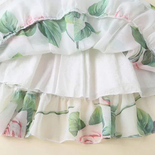 Miniatura 7 de Toddler Baby Girls Summer Dress Chiffon Princess Tutu Dress Floral Beachwear Suspender Sundress Skirt Little Girl Clothes