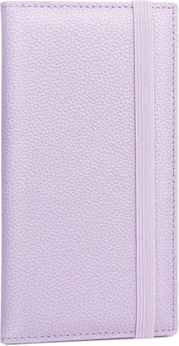 Miniatura 41 de Yarnic Funda para chequera personal, soporte para chequera con soporte para bolígrafo y divisor de plástico transparente integrado para cheques Rosa