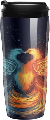 Miniatura 9 de Fire And Water Phoenix Coffee Cup Hot Coffee Travel Mug Reusable Iced Coffee Cups Double Heat Insulation Coffee Mug with Leak-Proof Lid Stylish