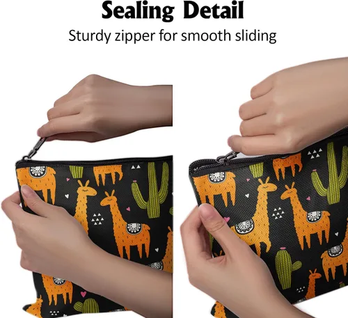 Miniatura 6 de Bolsa de maquillaje para mujer, Corazones de cactus de alpaca