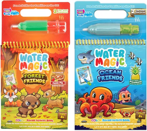 Scentco Water Magic - Libros patentados de actividades de revelación de agua reutilizables y perfumados gourmet, sin ensuciar, toda diversión Amigos
