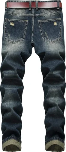 Miniatura 2 de Jeans casuales ajustados con agujeros rasgados para hombre