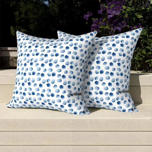 Miniatura 170 de Juego de 2 almohadas para exteriores de 16 x 16 pulgadas, repelentes al agua con interiores, para muebles de patio, hogar, jardín, geometría bohemia