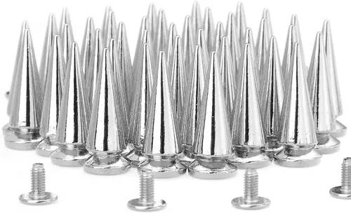 RUBYCA 50 juegos de 50 juegos de espigas y tachuelas grandes de metal para árbol grandes de metal con parte trasera metálica para bricolaje, cuero,