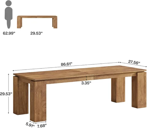 Miniatura 2 de Tribesigns Escritorio de madera para dos personas de 86 pulgadas, moderno escritorio doble para computadora, mesa de estación de trabajo extra larga