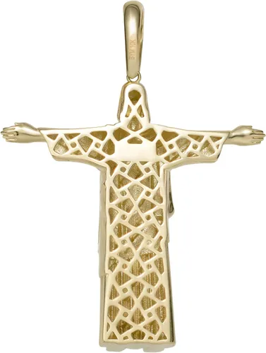 Miniatura 2 de Colgante de Jesucristo Cristo Redentor con dije de oro amarillo de 10 quilates, joyería Bayam