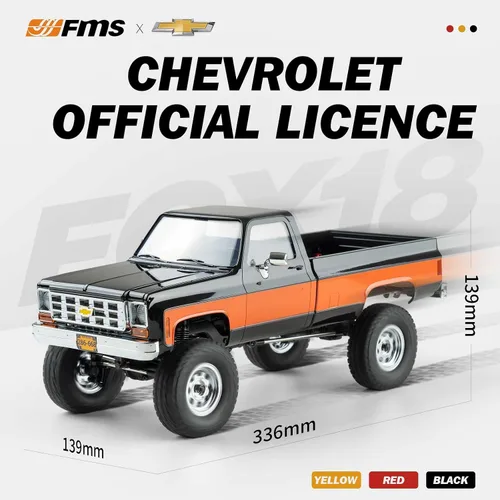 Miniatura 3 de BEEZRC FMS 1/18 RC Crawler FCX18 Chevy K10 RC Camión RTR Coche RC Modelo de Vehículo Licenciado Oficial 8km/h 4WD 900mAh Pasatiempo RC Coches