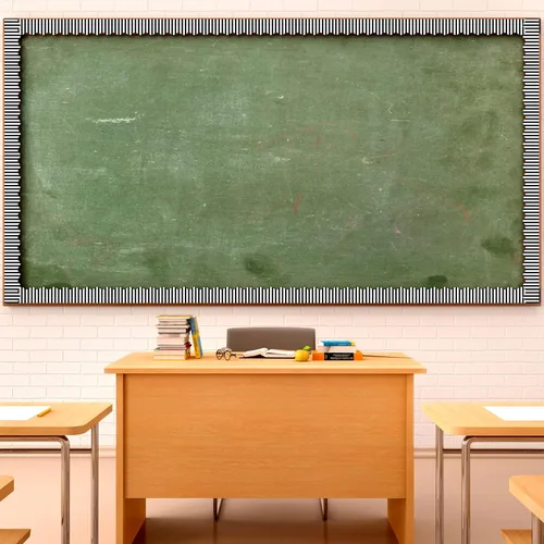 Miniatura 4 de Borde festoneado de 65 pies para tablón de anuncios para aula, bordes a rayas, borde de línea ondulada para tablón de anuncios, corcho, escritorio