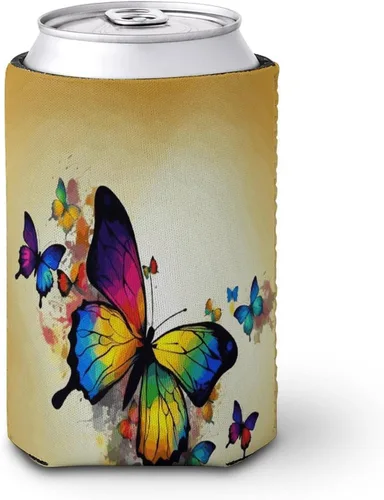 Color Butterfly Cup Sleeve Reusable Iced Coffee Sleeves Cute Insulated Cup Sleeve for Cold Beverages Coffee Cup Holder Fits All For Regular Size