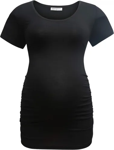 Miniatura 4 de Bearsland - 3 Camisetas de maternidad para mujer camisetas clásicas de manga corta con lateral fruncido para madres ropa de embarazo