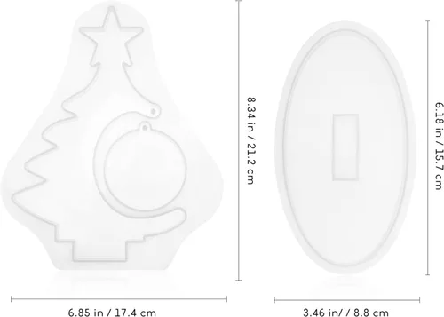 Miniatura 4 de IMIKEYA Moldes de resina para marco de fotos: molde de marco de imagen de árbol de Navidad 3D, marco de fotos de bricolaje, molde de silicona