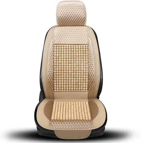 Blueshyhall Funda de asiento de automóvil con cuentas de madera, cómodo cojín de masaje para asiento de automóvil, respiración fresca, universal,