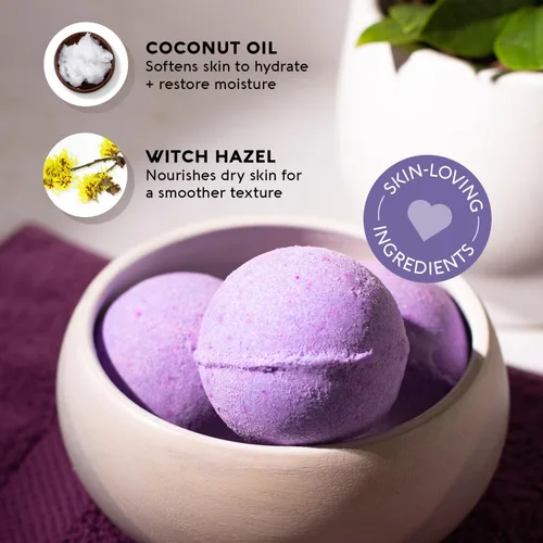 Miniatura 2 de Nature's Beauty Paquete múltiple de bombas de baño de lavanda y romero – Bomba de baño de spa de lujo para ayudar a calmar, calmar + revivir la piel