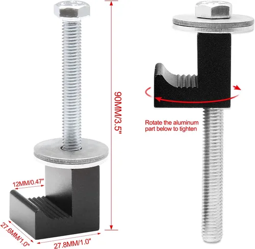 Miniatura 3 de Paquete de 4 kits de montaje universales para caja de herramientas de camión sin taladro, aleación de aluminio une firmemente la caja de Negro