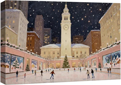 Miniatura 14 de wall26 Lienzo Impreso Arte de Pared Papá Noel Árbol de Navidad Chimenea Celebraciones y Fiestas Ilustración Decorativa Arte Moderno Escénico