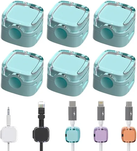 Miniatura 10 de 6 Pack de Clips Magnéticos para Gestión de Cables, Organizador Magnético de Cables Nuevo 2024, Soporte de Almacenamiento de Cables de Carga USB