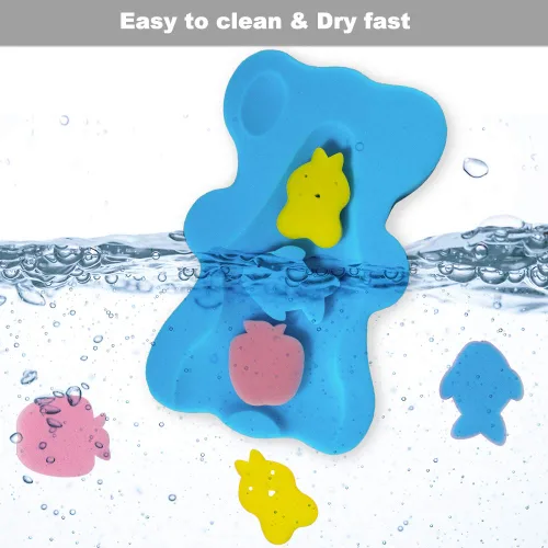 Miniatura 6 de Esponja de baño infantil suave antideslizante alfombra de baño para bebés recién nacidos sin olor (azul)