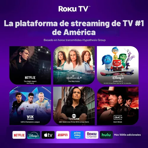Miniatura 2 de Aurzen Proyector inteligente Roku TV con Wifi y Bluetooth, experiencia de transmisión Roku incorporada, 1080P FHD, audio Dolby