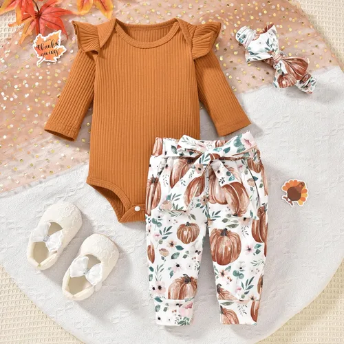 Miniatura 26 de Aalizzwell Conjunto de mameluco acanalado para bebé recién nacido prematuro para otoño e invierno