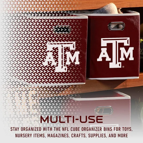 Miniatura 5 de Franklin Sports Cubos de almacenamiento de tela del equipo universitario de la NCAA hechos para adaptarse a organizadores de almacenamiento