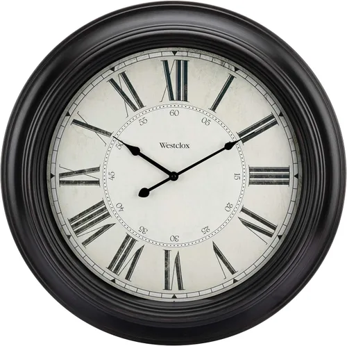 Westclox 32213VBK Reloj de pared tradicional de 24 pulgadas, funciona con pilas, para sala de estar, dormitorio, oficina, regalo ideal para