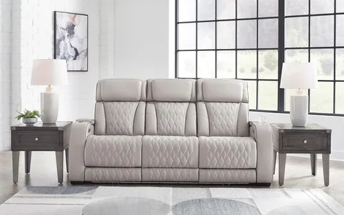 Miniatura 2 de Signature Design by Ashley Boyington Modern Leather Match Loveseat Reclinable Eléctrico con Consola, Reposacabezas Ajustable, Masaje, Asiento
