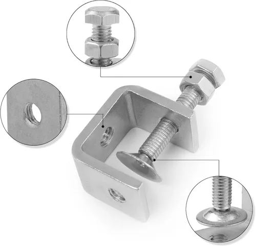 Miniatura 3 de Paquete de 6 abrazaderas pequeñas en C de acero inoxidable 304 de 1 pulgada Mini abrazaderas en C resistentes para carpintería y montaje