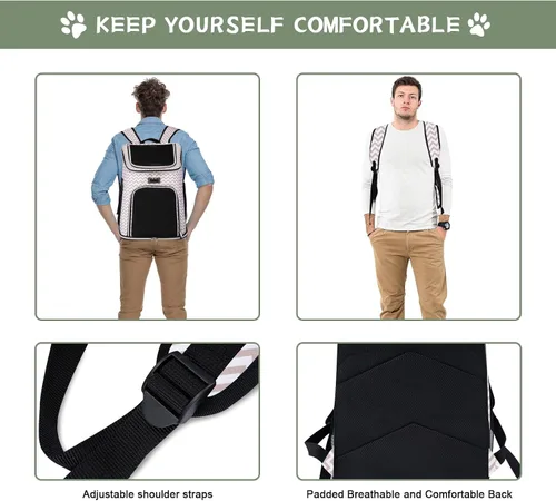 Miniatura 5 de BAGLHER Mochila transportadora para gatos, transportadora de malla para perros medianos y pequeños, gatos, cachorros, gatitos, conejitos de hasta 18