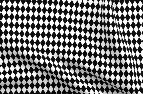 Spoonflower Tela - Diamantes Negro Blanco Pequeño Diamante Cuadros Geométrico Impreso en Tela de Gasa Cuarto Grasa - Costura Ropa de Moda Vestidos