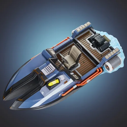 Miniatura 6 de FORTNITE Hasbro Victory Royale Series - Vehículo coleccionable de lujo de lancha motora Deluxe con accesorios, 19.6 pulgadas (49.8 cm)
